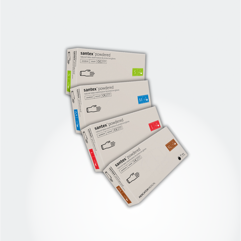 Santex púderezett latex vizsgálókesztyű 